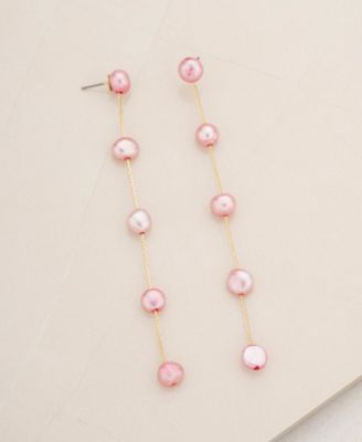 18K Gold Plated Brass Dripping in Freshwater Pearl Earrings