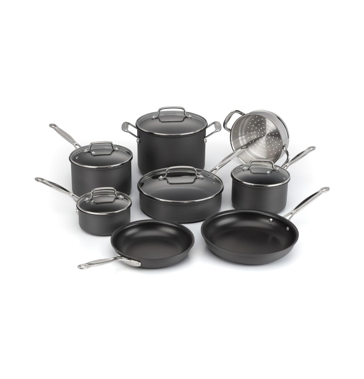 Cuisinart Chef's Classic Nonstick Hard Anodized Cookware 13 Piece Cookware Set In Black