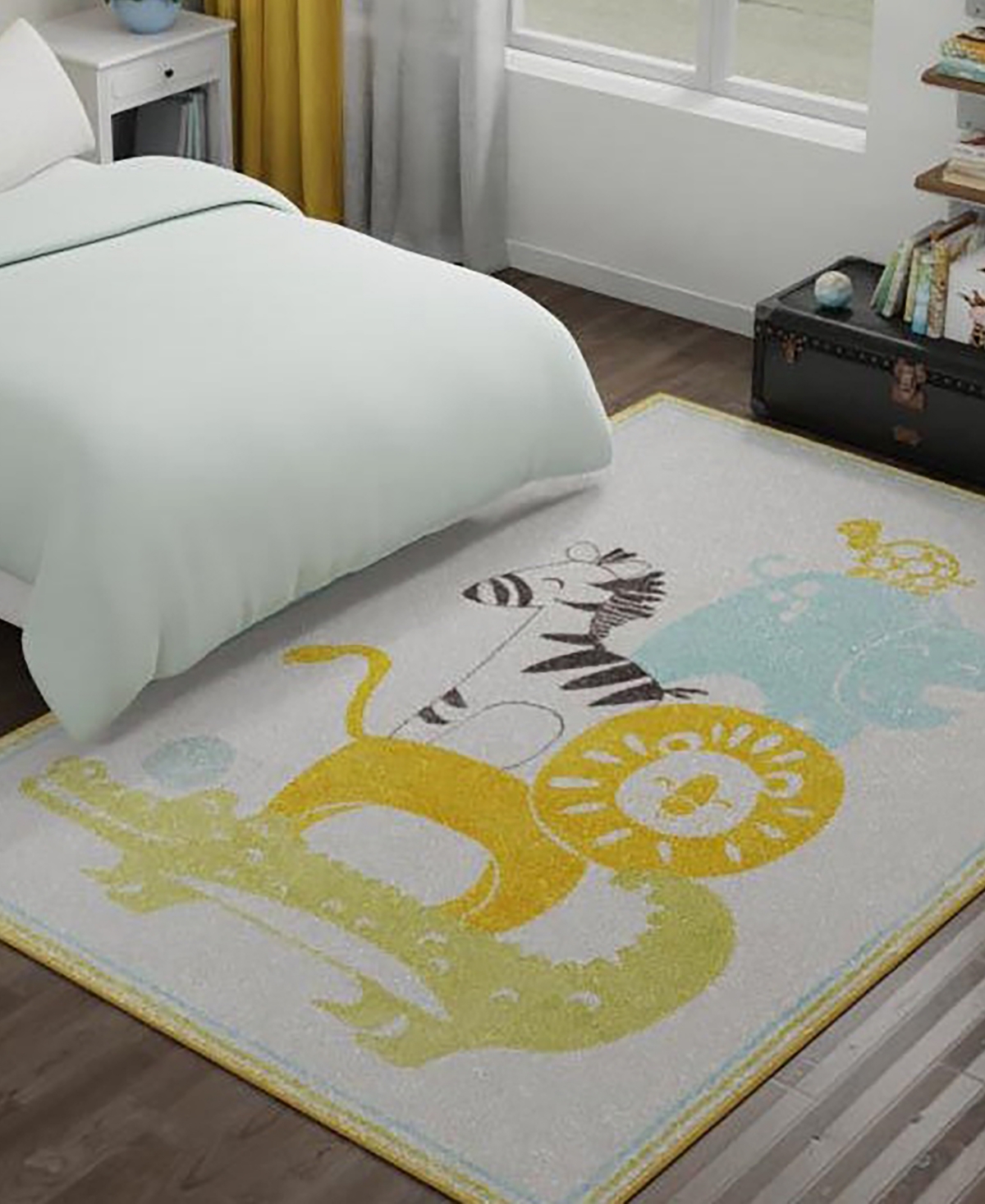 Bayshore Home Campy Kids Animals Area Rug - Yellow