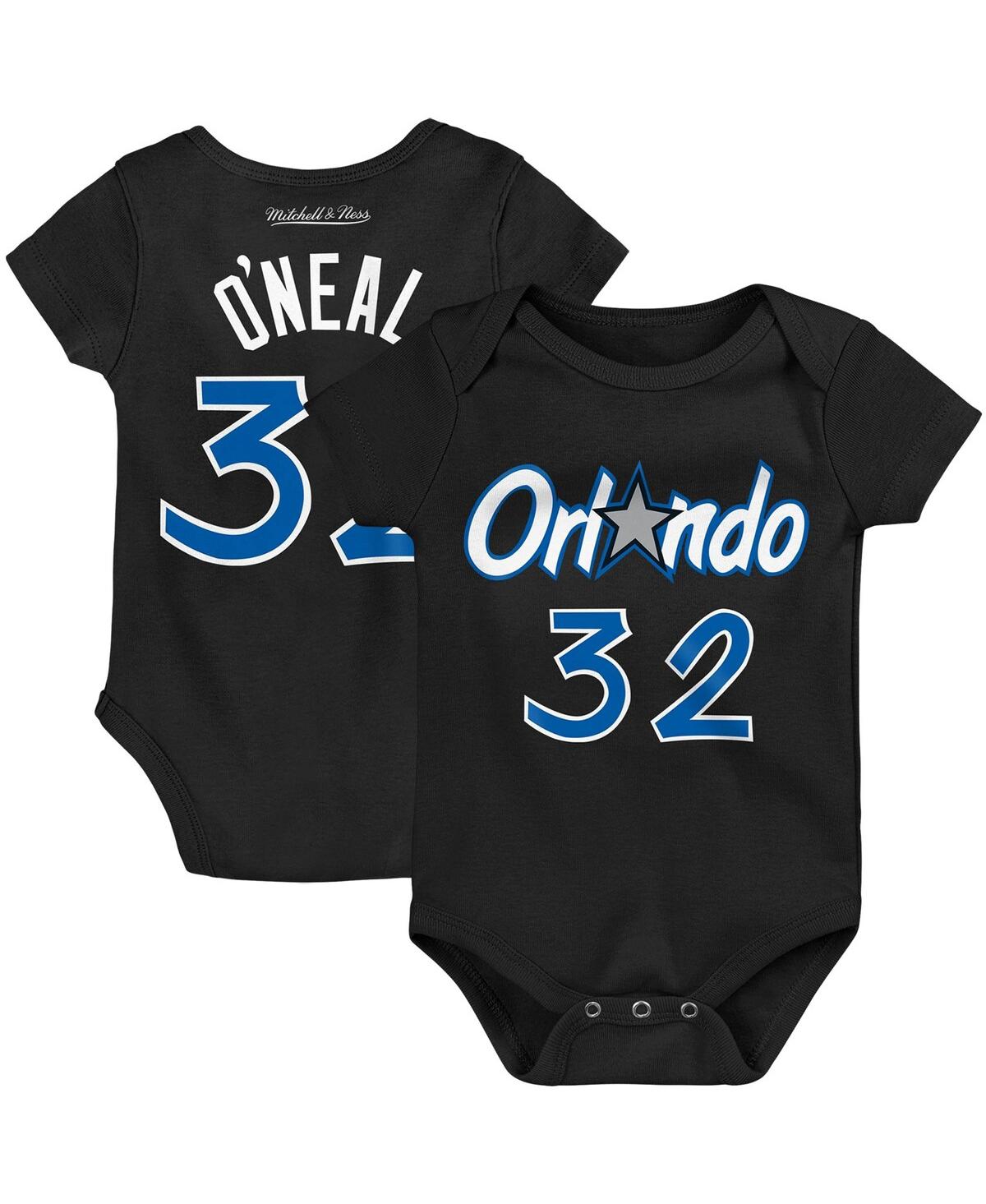 MITCHELL & NESS INFANT BOYS AND GIRLS MITCHELL & NESS SHAQUILLE O'NEAL BLACK ORLANDO MAGIC HARDWOOD CLASSICS NAME AN