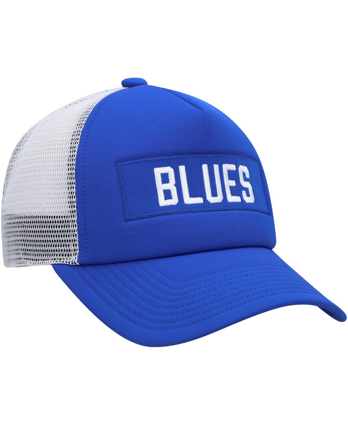 Shop Adidas Originals Men's Adidas Blue, White St. Louis Blues Team Plate Trucker Snapback Hat In Blue,white