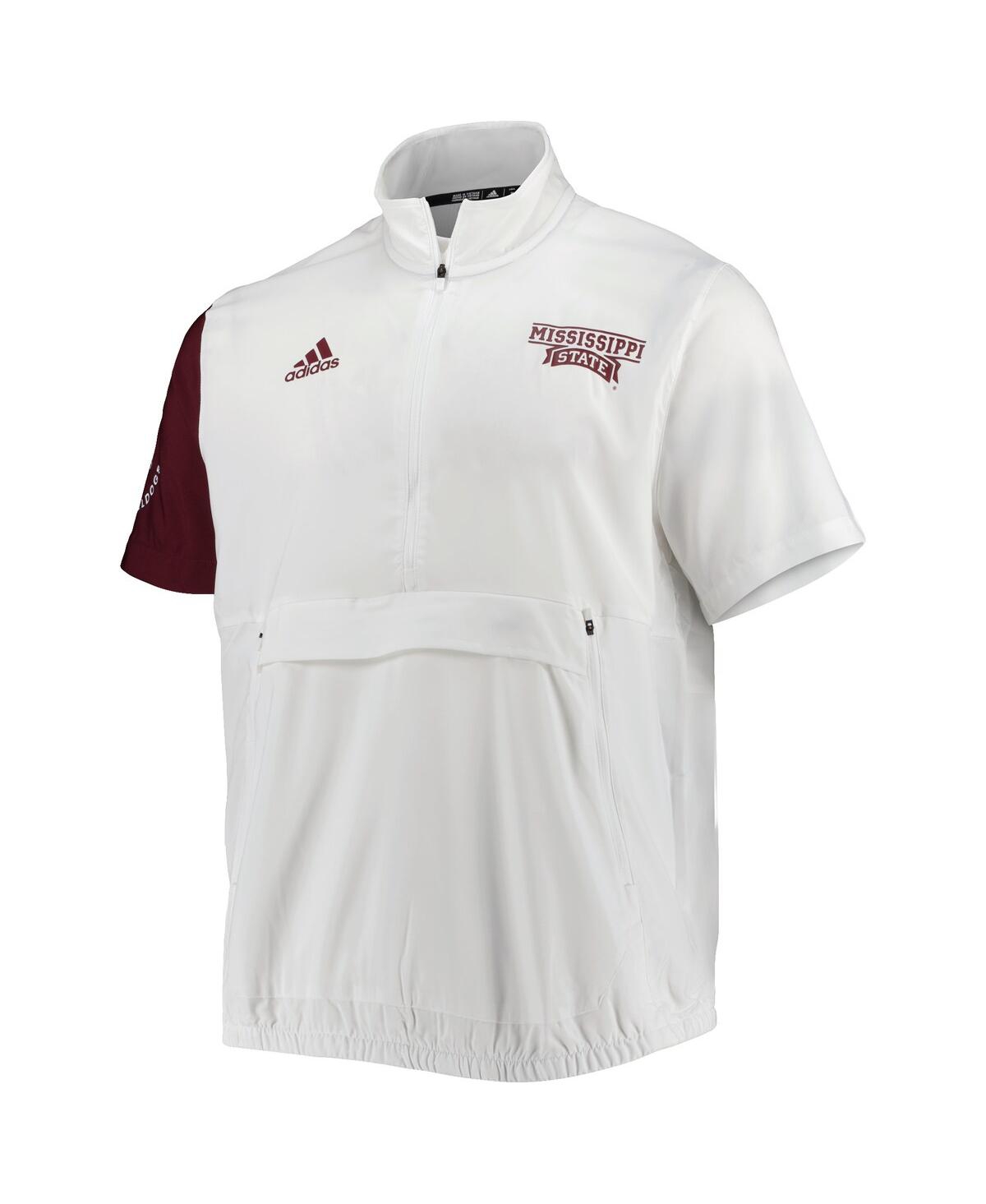 Men's adidasMississippi State Bulldogs M Stm Aeroready Half-Zip Jacket - White