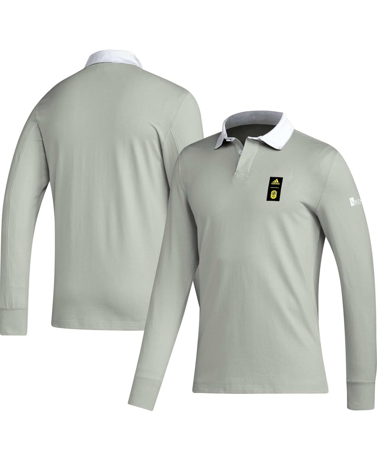 Men's adidas 2023 Player Gray Nashville Sc Travel Long Sleeve Polo Shirt - Gray