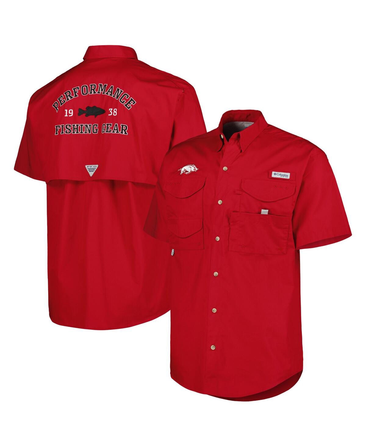 Shop Columbia Men's  Cardinal Arkansas Razorbacks Bonehead Button-up Shirt