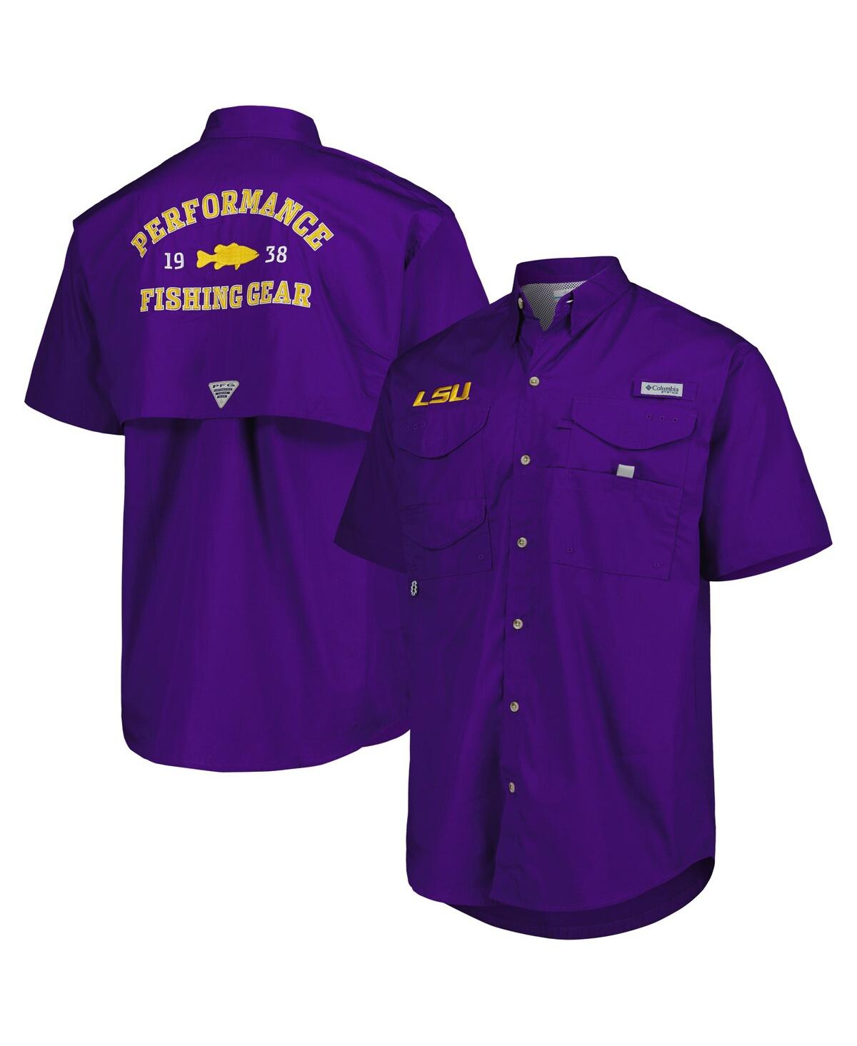 Shop Columbia Men's  Purple Lsu Tigers Bonehead Button-up Shirt