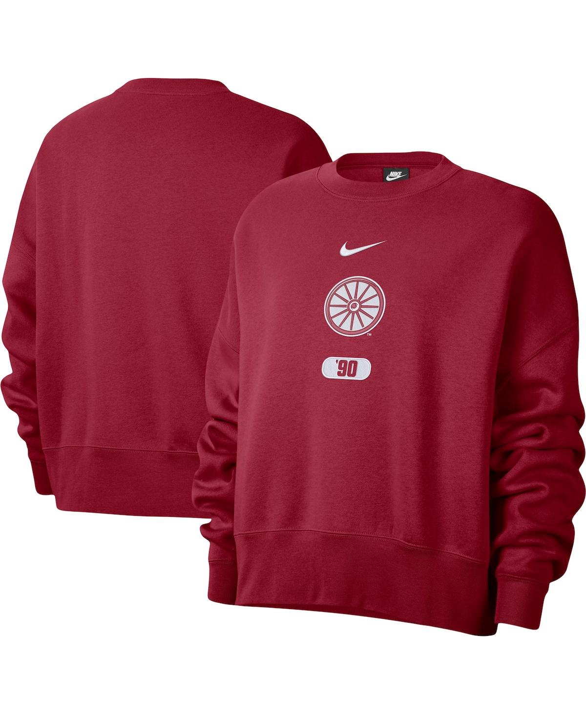 Shop Nike Women's  Crimson Oklahoma Sooners Vault Every Day Fleece Pullover Sweatshirt