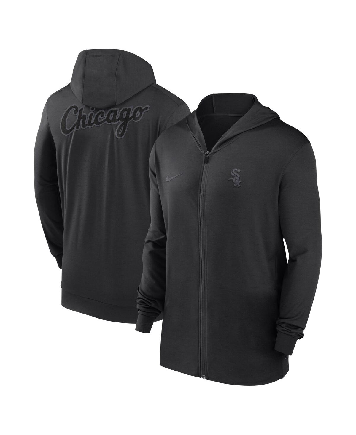 Nike Men's  Black Chicago White Sox Authentic Collection Travel Performance Full-zip Hoodie
