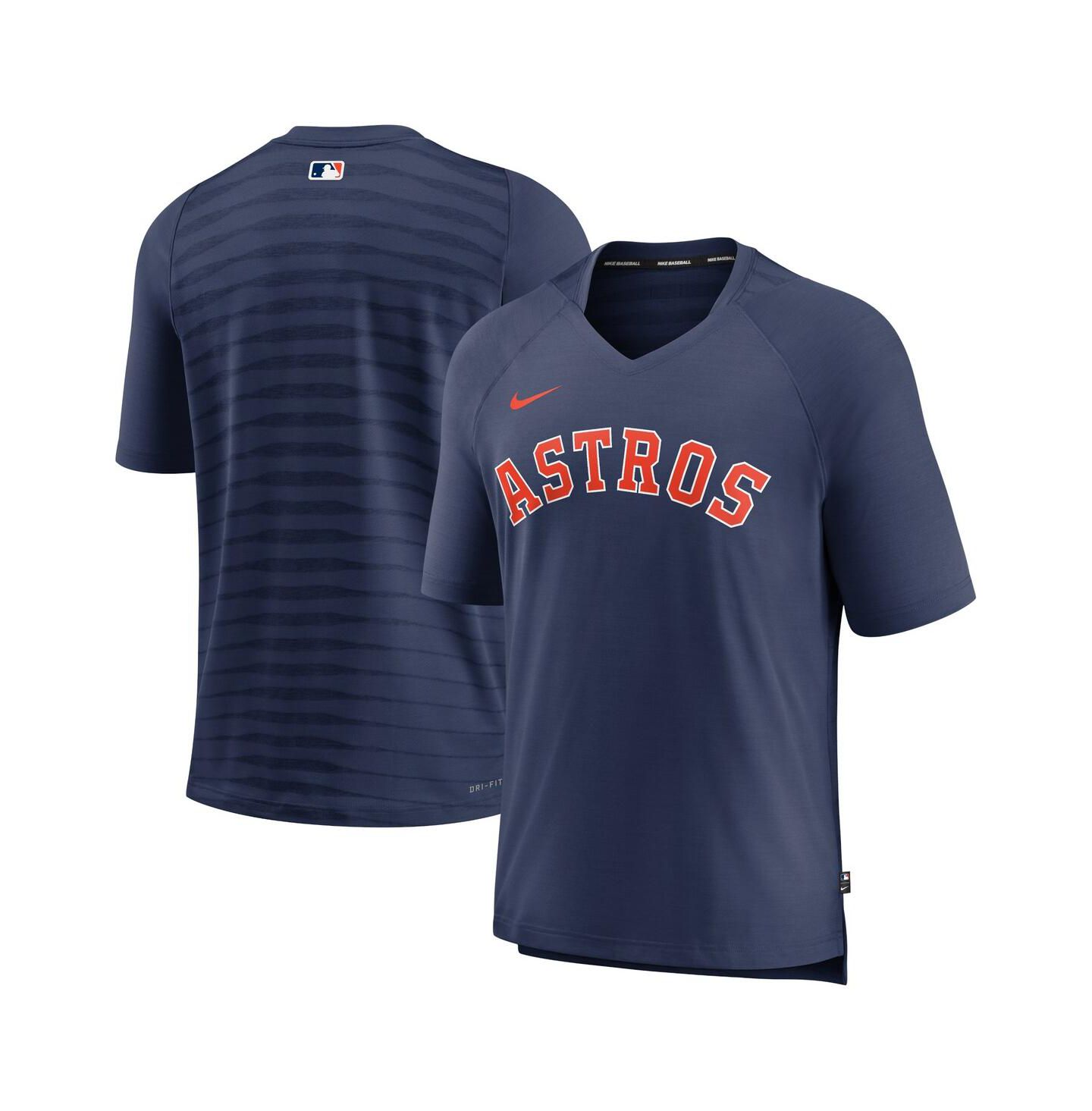 Мужская футболка Nike Navy Houston Astros Authentic Collection Pregame Raglan Performance V-Neck — фото 1