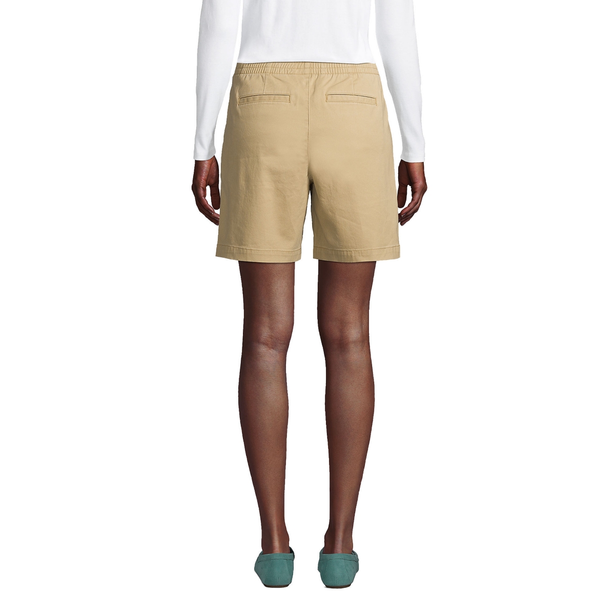 Lands End Women s Pull On 7 Chino Shorts Desert tan Smart Closet