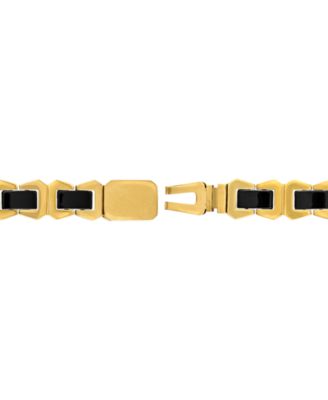 Men's Icon Black Ceramic Bracelet in Gold Ion-Plated Stainless Steel