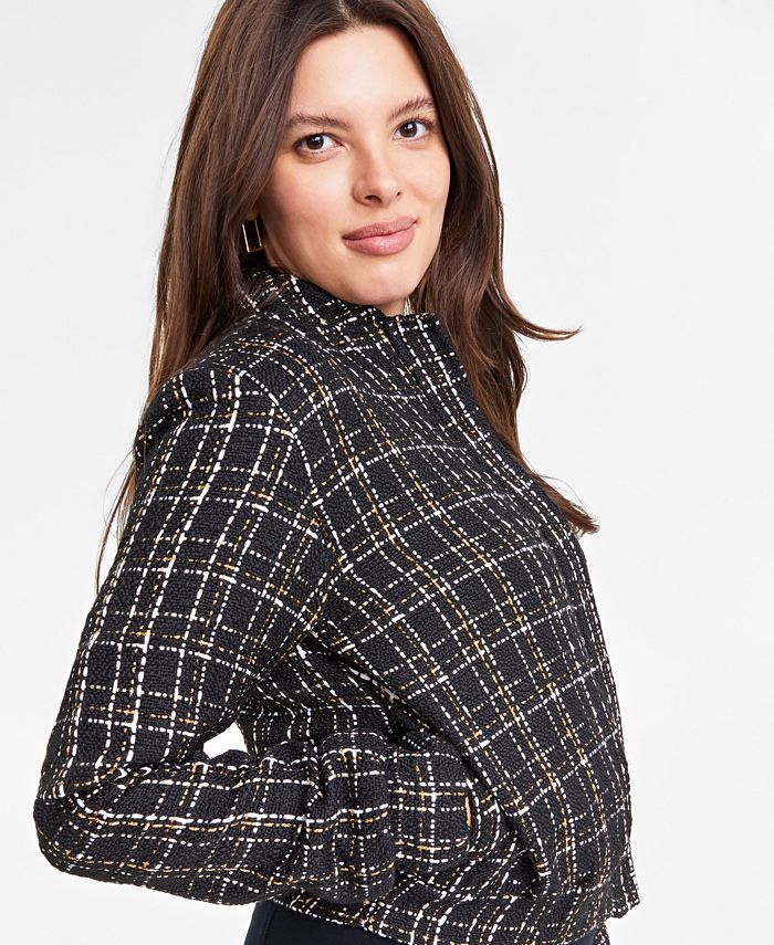 On 34th Women's Metallic Tweed Bomber Jacket, Created for Macy's Macy's