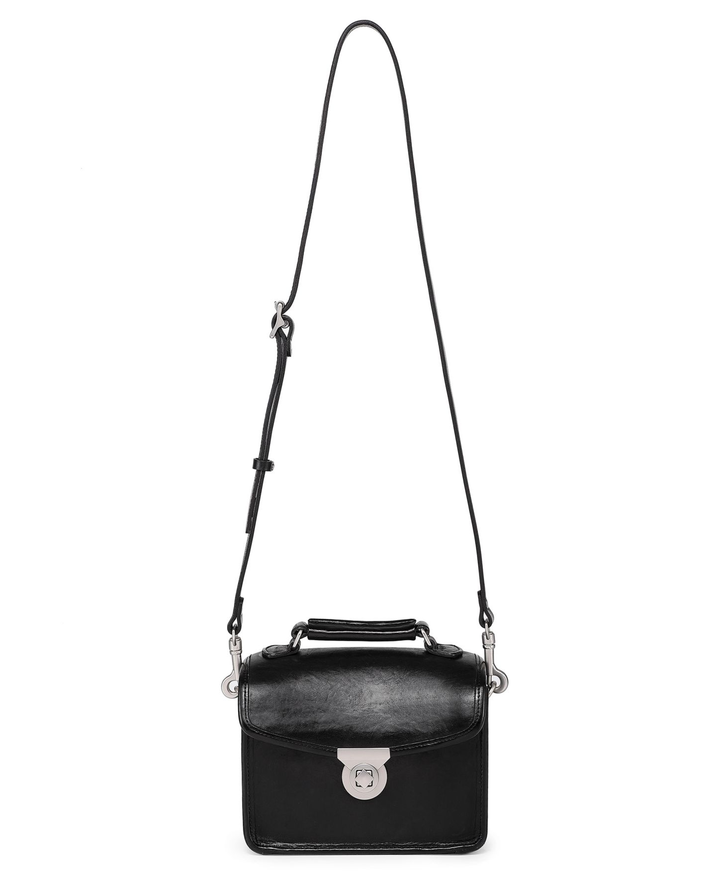 Женская сумка OLD TREND Laurel Mini Leather Convertible Pushlock Crossbody, цвет: Чёрный — фото 3