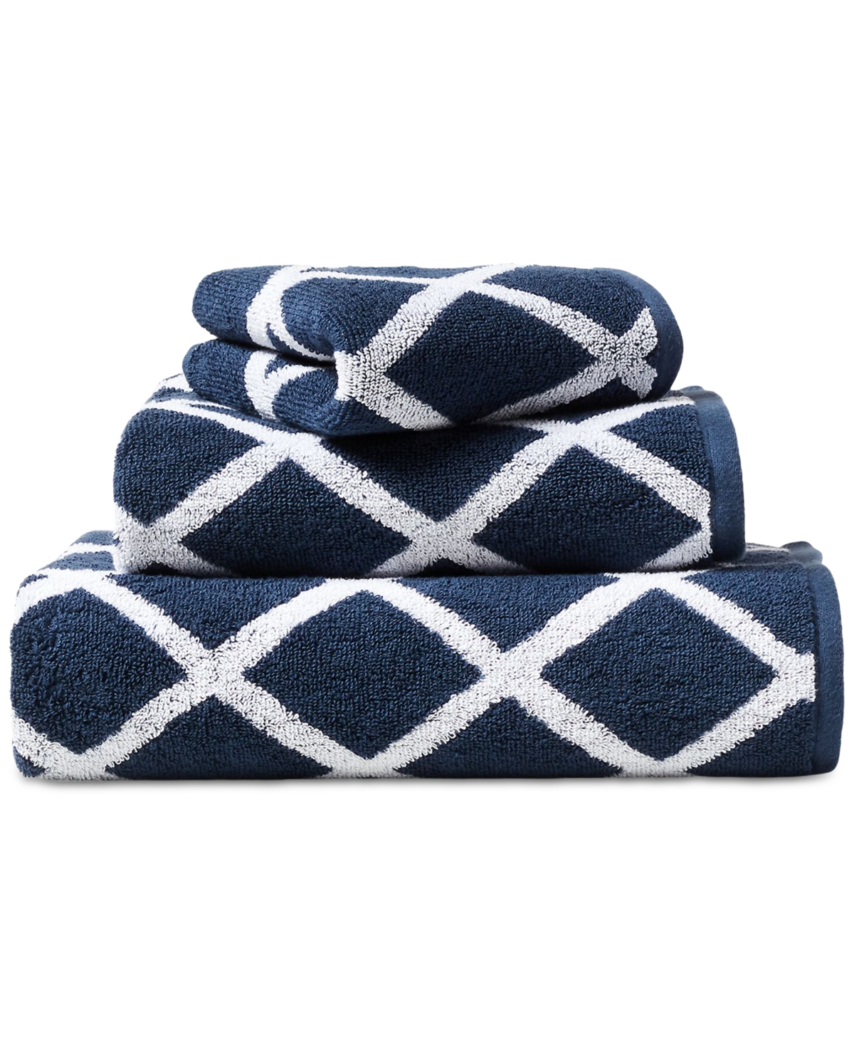 Lauren Ralph Lauren Sanders Diamond Cotton Bath Towel Bedding In Navy