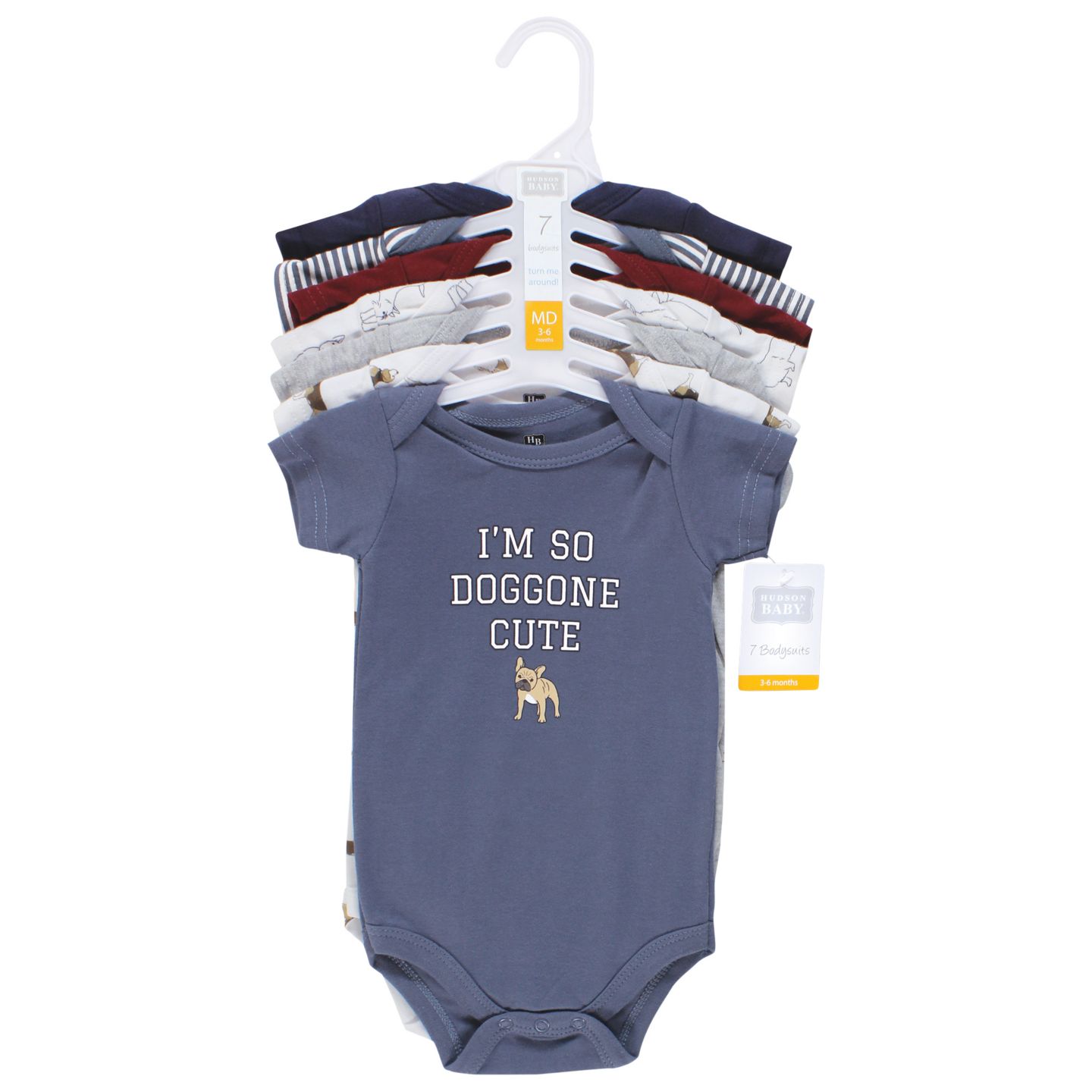 Детские хлопковые боди Hudson Baby, набор из 7 шт, цвет: Boy Dogs — фото 2