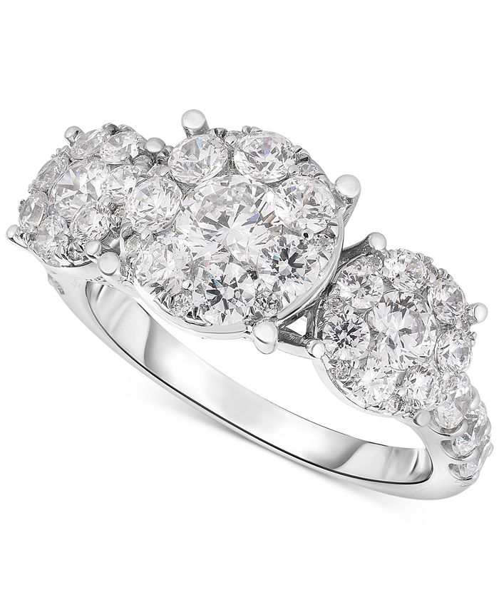 Triple cluster shop diamond ring