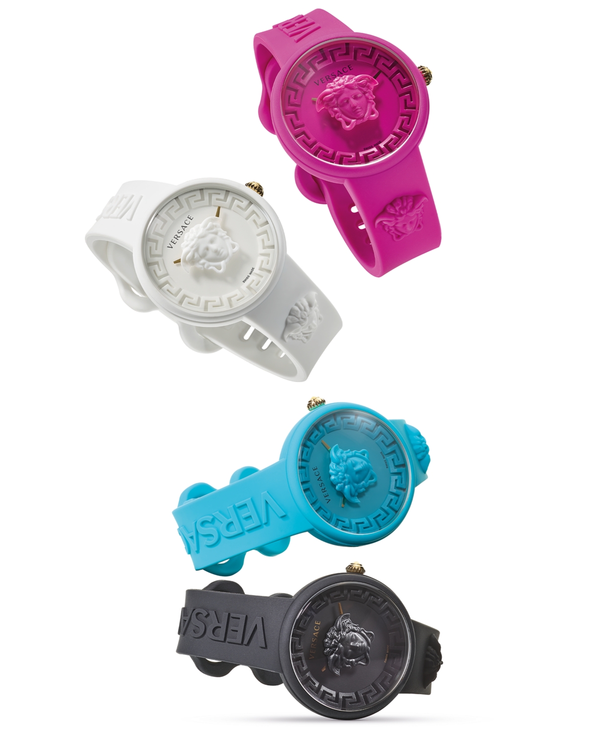 Versace Women's Swiss Medusa Pop White Silicone Strap Watch 39mm In White