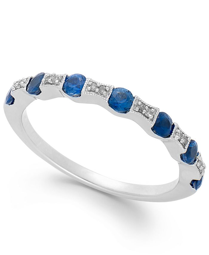 Macy s Sapphire 1 2 ct. t.w. and Diamond Accent Band in 14k