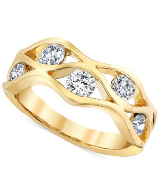 Sirena - Diamond Openwork Wavy Statement Ring (1 ct. t.w.) in 14k Gold