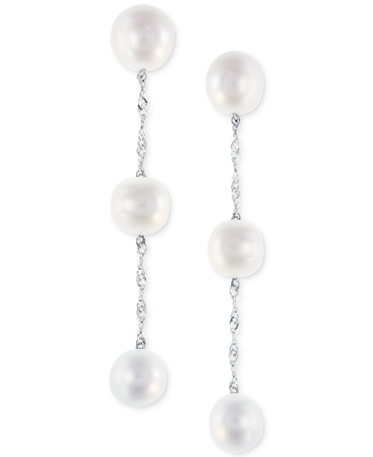 Effy Collection Effy Cultured Freshwater Pearl Triple Drop Earrings in 14k Yellow, White or Rose Gold (5mm)