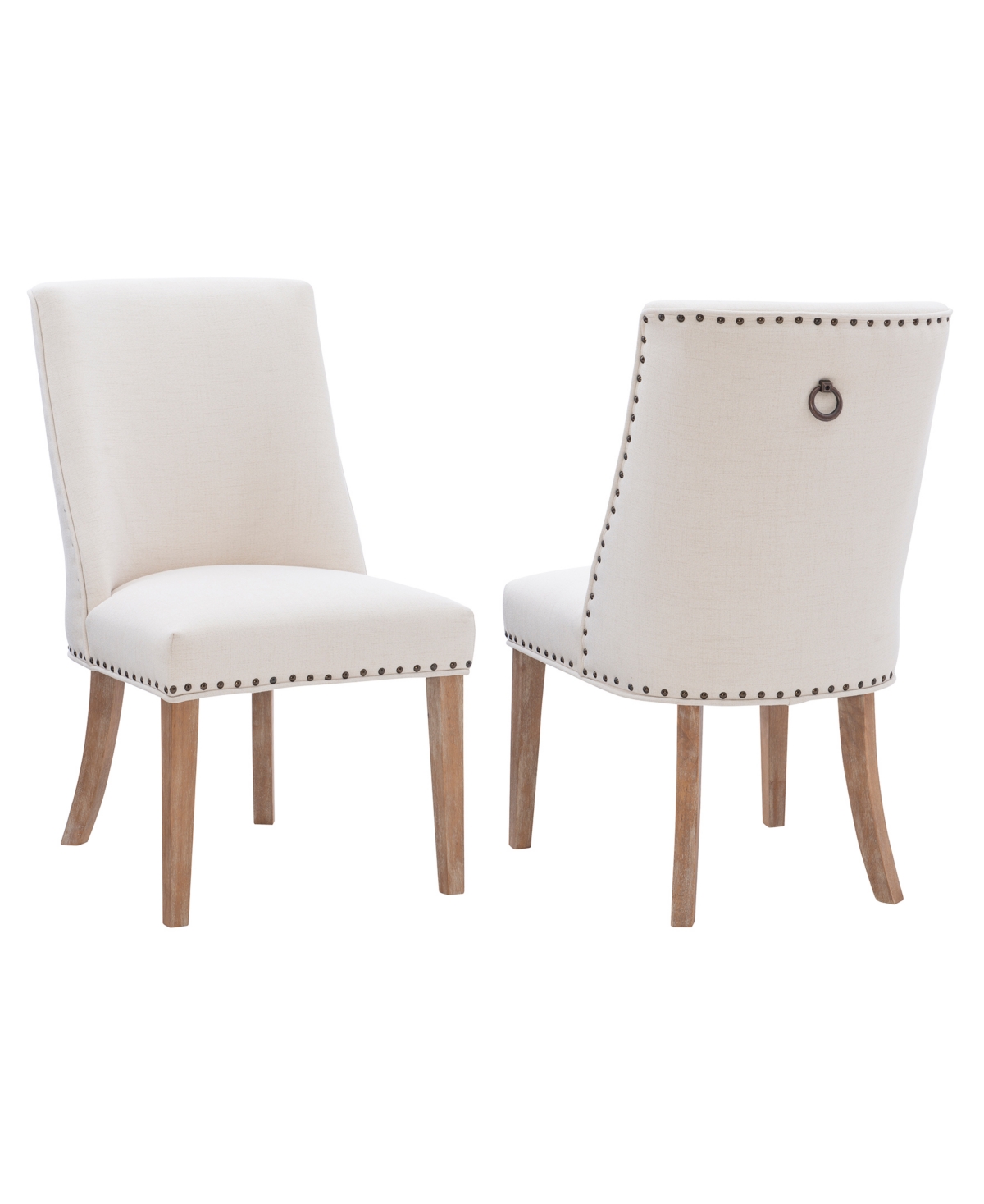 Linon Home Decor Powell Furniture Allard Upholstered Dining Chairs - Set Of 2 In Natural