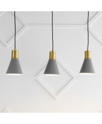 Apollo 33.5" 3-Light Mid-Century Modern Iron Adjustable Linear LED Pendant