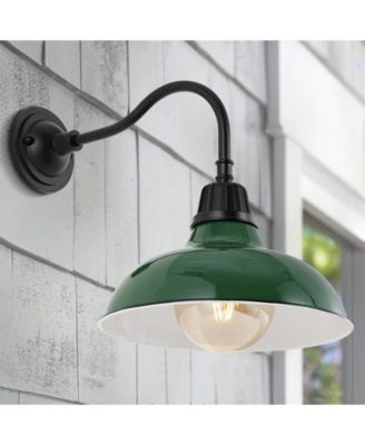 Aurora 12.25" 1-Light Farmhouse Industrial Indoor, Outdoor Iron LED Gooseneck Arm Outdoor Sconce