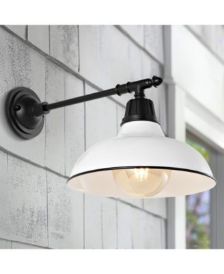 Wallace 12.25" 1-Light Farmhouse Industrial Indoor, Outdoor Iron LED Victorian Arm Outdoor Sconce