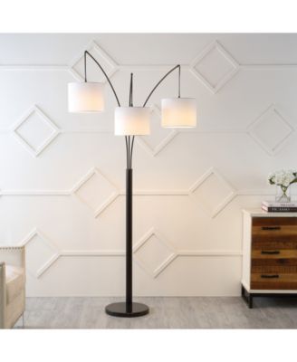 Barrie 78.5" 3-Light Mid-Century Modern Head-Adjustable Iron LED Arc Floor Lamp