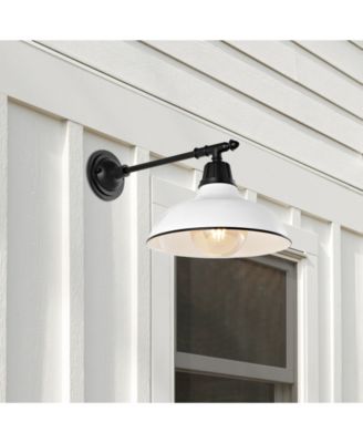Wallace 12.25" 1-Light Farmhouse Industrial Indoor, Outdoor Iron LED Victorian Arm Outdoor Sconce
