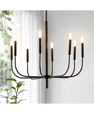 Amoros 27.25" 8-Light Modern Mid-Century Iron LED Chandelier