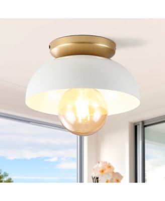 Paulina 8.5" 1-Light Classic Industrial Iron LED Flush Mount