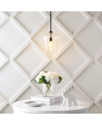 Hayes 11.25" 1-Light Industrial Farmhouse Iron, Glass LED Pendant