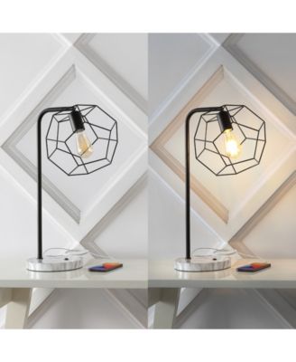 Penta 23.5" Industrial Farmhouse Head-Adjustable Iron LED Task Lamp with USB Charging Port