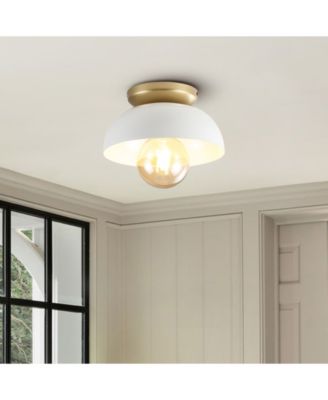 Paulina 8.5" 1-Light Classic Industrial Iron LED Flush Mount
