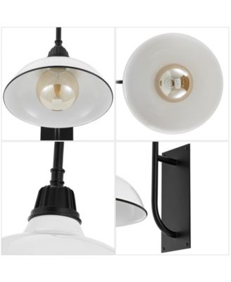 Stanley 12.25" 1-Light Farmhouse Industrial Indoor, Outdoor Iron LED Gooseneck Arm Outdoor Sconce