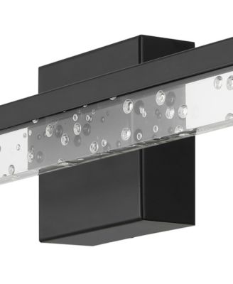 Ingres 30" 1-Light Modern Contemporary 360-Degree Rotatable Iron, Seeded Acrylic Integrated LED Vanity Light