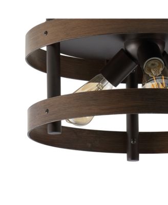 Cooper 16" 3-Light Farmhouse Industrial Iron LED Flush Mount