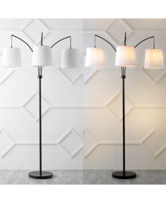 Sylva 72.5" 3-Light Mid-Century Modern Head-Adjustable Iron LED Arc Floor Lamp