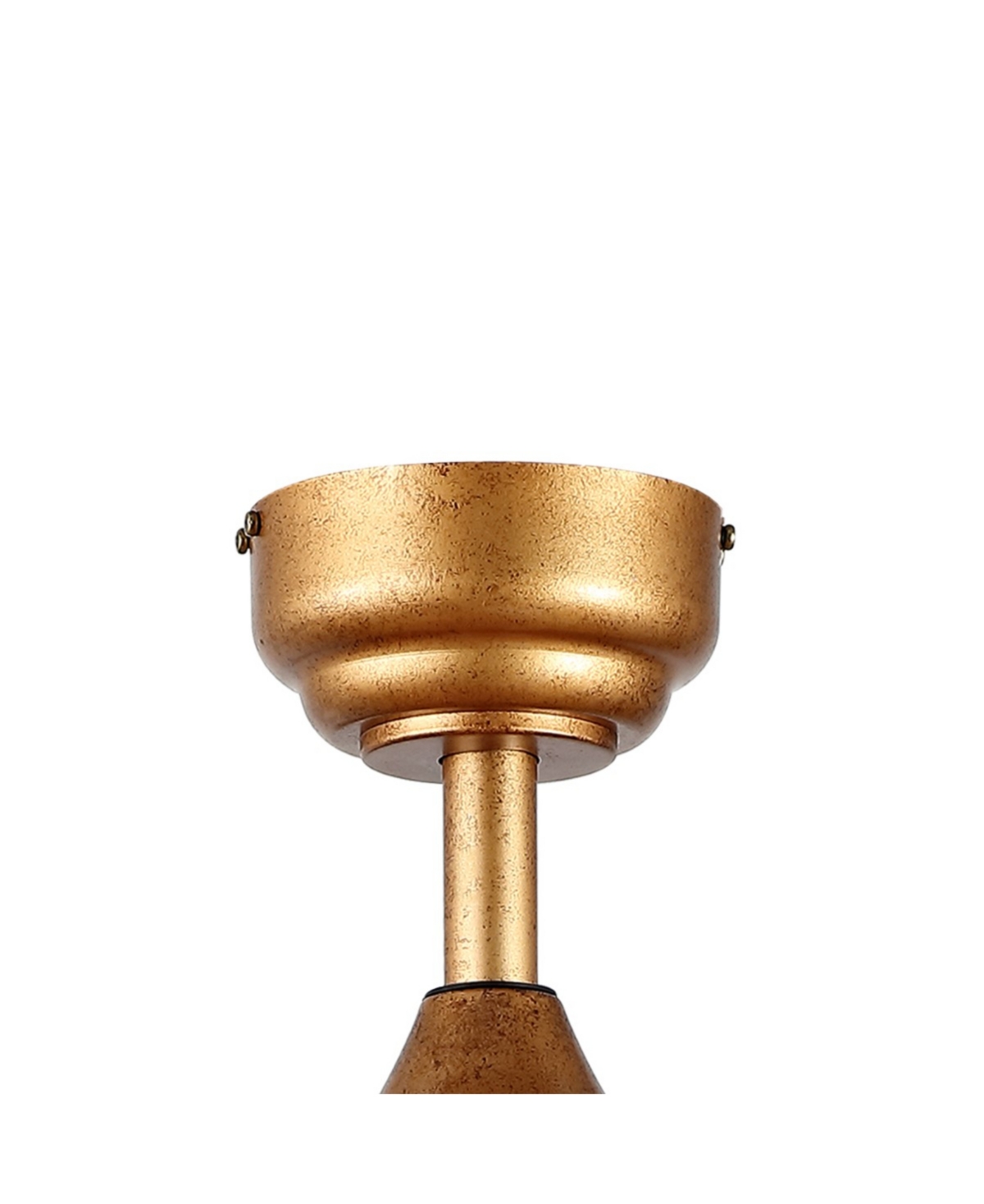 Erin 3-Light Rustic Farmhouse Iron, Wood Bead Mobile-App, Remote-Controlled Led Ceiling Fan - Antique-like Gold Painting, Light Brown