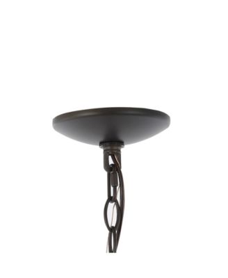 Abril 12.5" 1-Light Rustic Bohemian Iron, Wood Bead LED Pendant