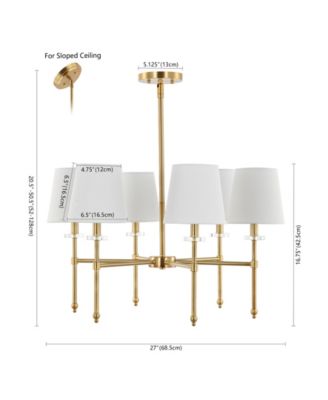 Cillian 27" 6-Light Mid-Century Modern Iron LED Chandelier