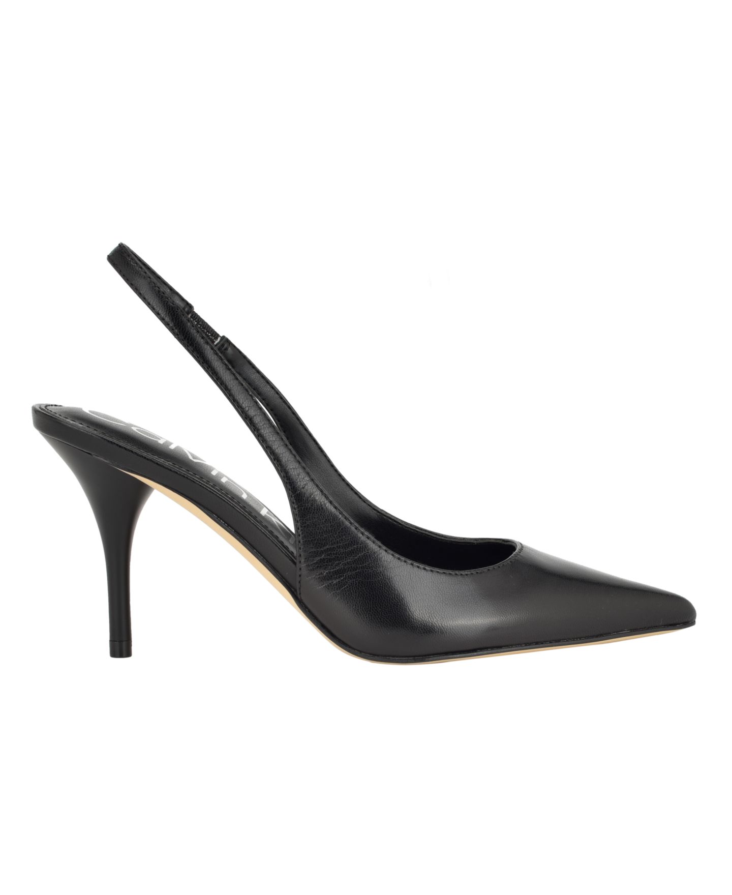 Женские туфли Calvin Klein Cinola Pointy Toe Slingback, цвет: Чёрный кожаный — фото 2