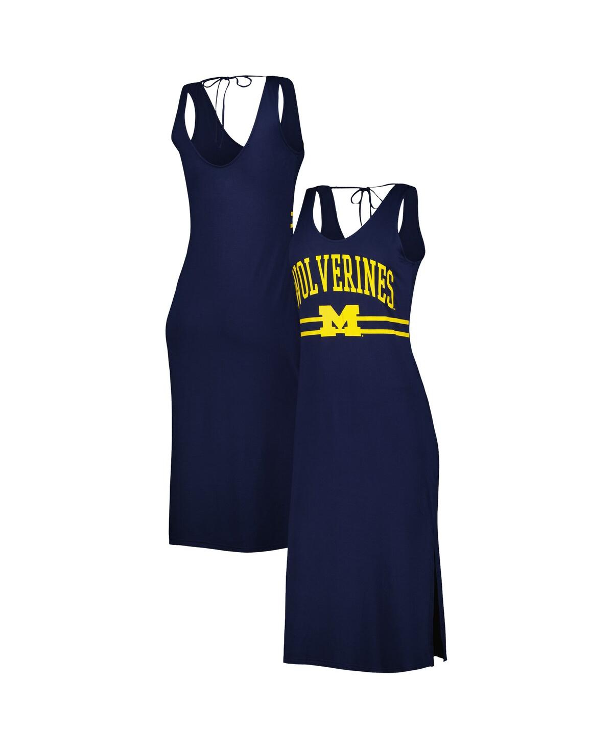 Shop G-iii 4her By Carl Banks Women's  Navy Michigan Wolverines Training V-neck Maxi Dress