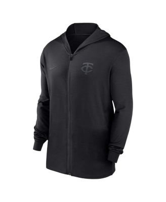 Men's Black Minnesota Twins Authentic Collection Travel Performance Full-Zip Hoodie