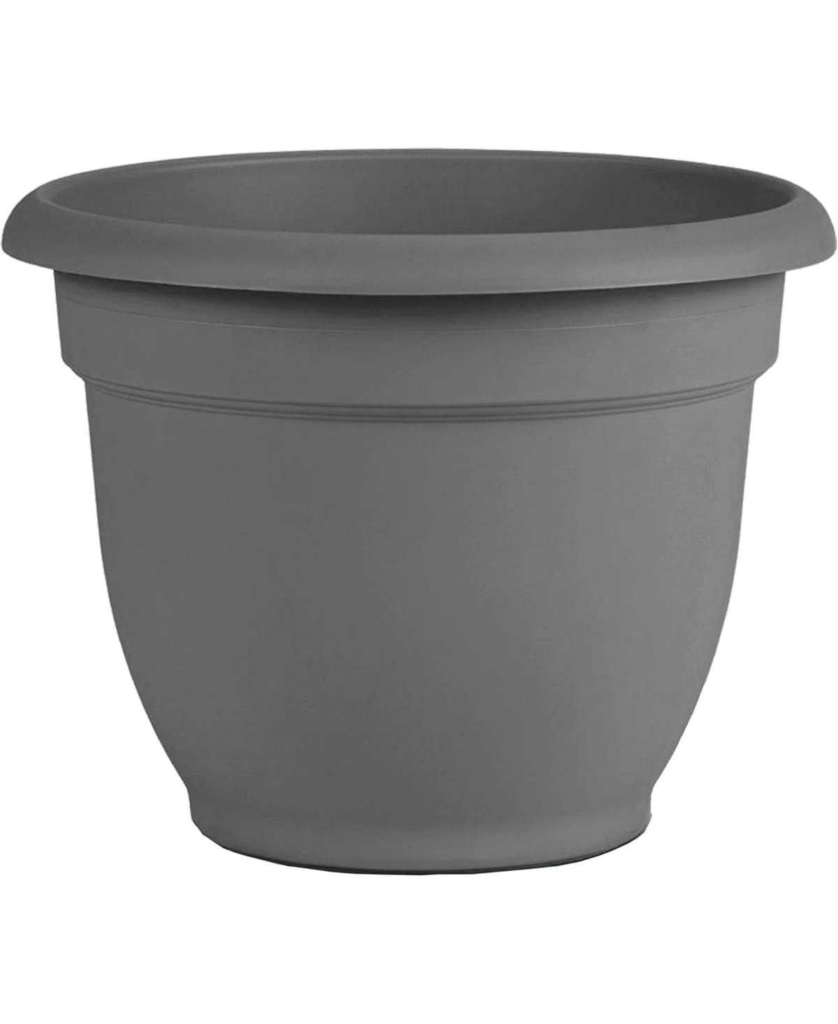 AP20908 Ariana Plastic Planter w/ Self-Watering Disk, Charcoal, 20 inches - Charcoal