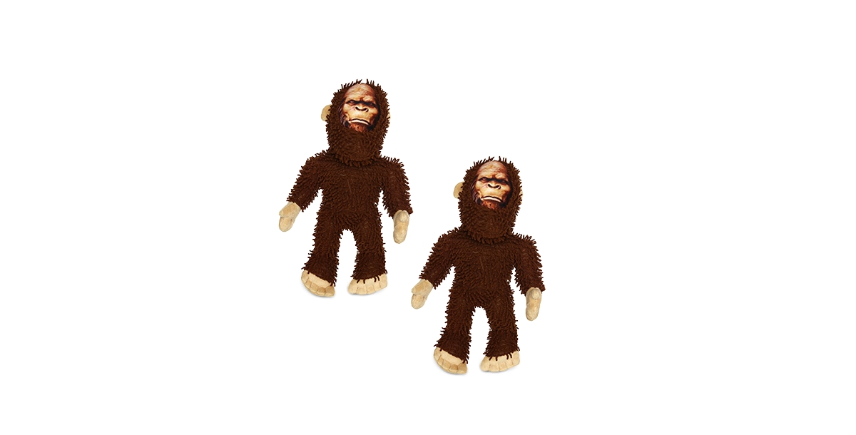 Micro Bigfoot, 2-Pack Dog Toys - Brown