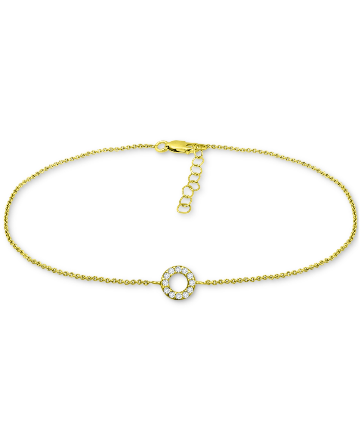 Giani Bernini Cubic Zirconia Circle Ankle Bracelet, Created For Macy's In Gold