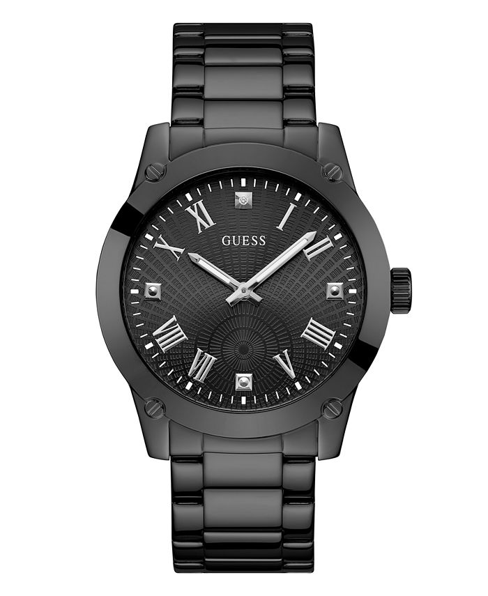 Guess black outlet stainless steel watch
