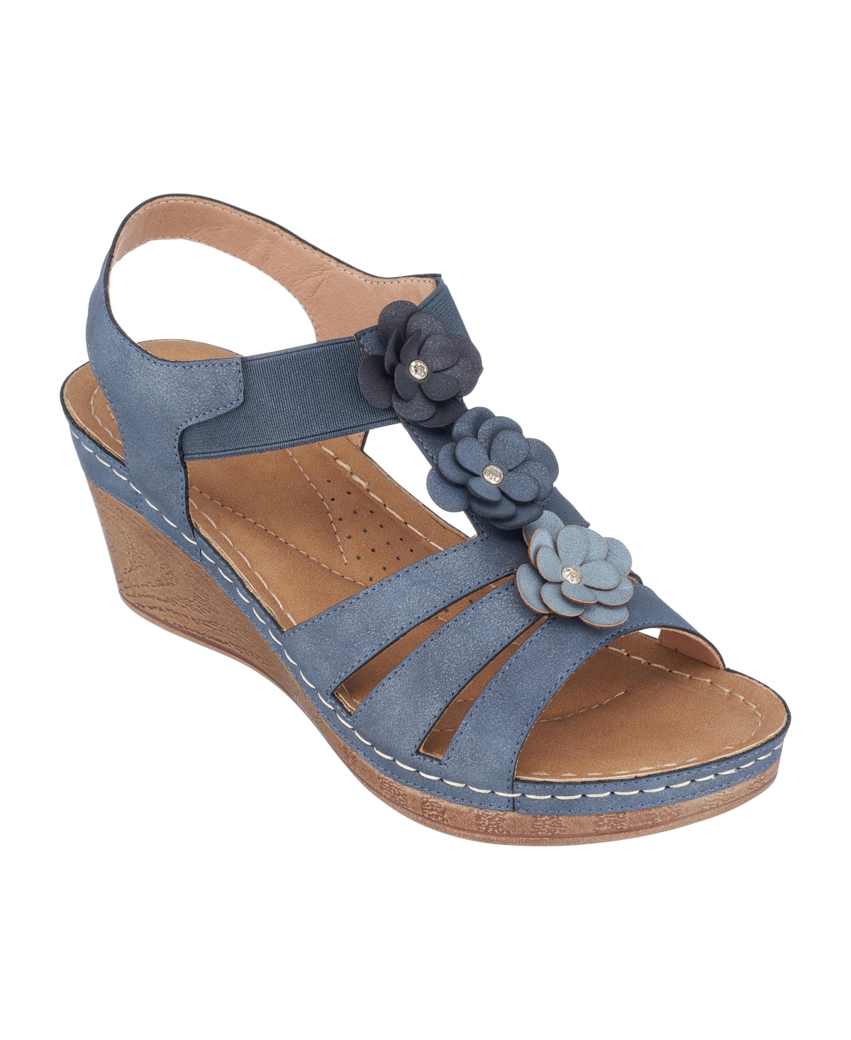 Women's Beck Flower Detail Wedge Sandals - Natural