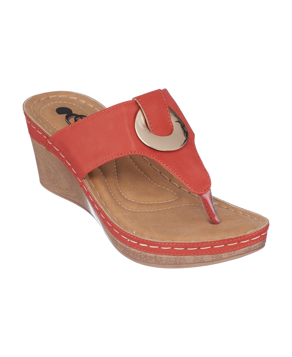 Gc Shoes Genelle Coral Wedge Sandals In Orange
